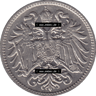 Alte Münze aus Kaiserreich Österreich als PNG-Grafik 1892-1911, 10 Heller 1910-01. Vorderseite der alten österreichischen 10 Heller Umlaufmünze aus Österreich Kaiserreich,... Sammlung