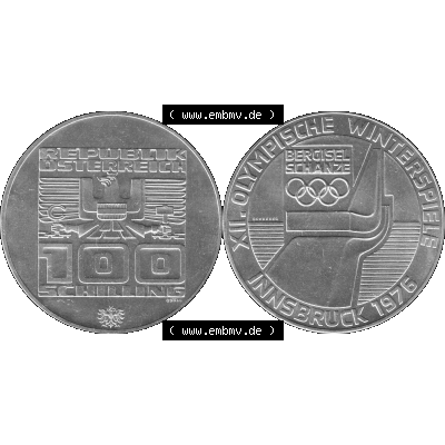 Alte Münze 100 / Einhundert Schilling Österreich in s/w Schwarzweiß bzw. Graustufen Farbgebung von Scanner transparenten PNG 1976-1976, 100 Hundert Schilling,... Sammlung