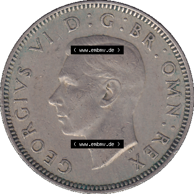 Alte Münze Großbritannien, Bild in Farbe bzw. Color PNG-Grafik 1947-1948, 1 One Schilling - One Shilling, 1948-03 Sitzender gekrönter Löwe auf Krone.... Sammlung