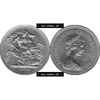 Alte Goldmünze Großbritannien Bilder in s/w bzw. Graustufen 1974-1984, 1 Sovereign 1978-01 Graustufen. Vorderseite und Rückseite der britischen Sovereign-Goldmünze... Sammlung