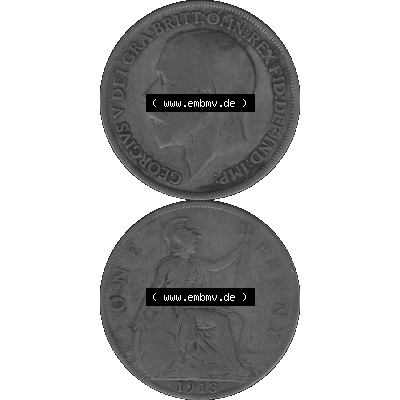 Alte Münze Großbritannien Umlaufmünze One Penny, 1 Pence 1911-1926, 1 One Penny, 1913-01, George V, B.M. GEORGIVS V DEI GRABRITTOMNREX FIDDEFINDIMP... Sammlung