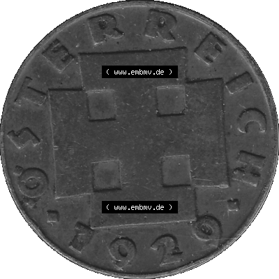 Alte Münze 2 / Zwei Groschen Österreich in s/w Schwarzweiß bzw. Graustufen Farbgebung von Scanner transparenten PNG 1925-1938, 2 Zwei Groschen, Krückenkreuz... Sammlung