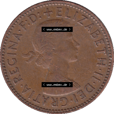 Alte Münze Großbritannien Umlaufmünze Half Penny, 1/2 Pence 1954-1970, Half Penny, Halber Pence 1960-01, Elisabeth II. - Schriftzug ELIZABETH II DEI GRATIA... Sammlung