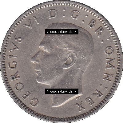 Alte Münze Großbritannien, Bild in Farbe bzw. Color PNG-Grafik 1947-1948, 1 One Schilling - One Shilling, 1948-02 Sitzender gekrönter Löwe auf Krone.... Sammlung