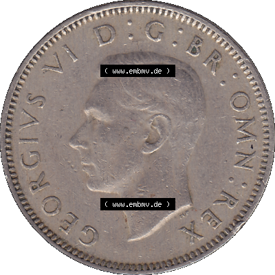 Alte Münze Großbritannien, Bild in Farbe bzw. Color PNG-Grafik 1947-1948, 1 One Schilling - One Shilling, 1948-07 Stehender gekrönter Löwe auf Krone.... Sammlung