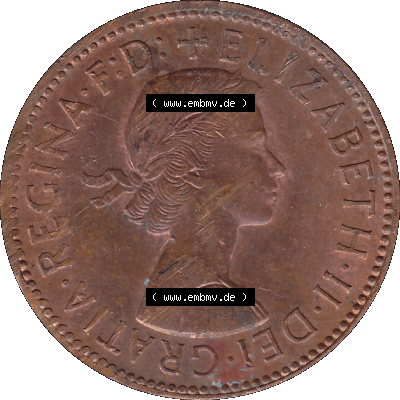 Alte Münze Großbritannien Umlaufmünze Half Penny, 1/2 Pence 1954-1970, Half Penny, Halber Pence 1966-01, Elisabeth II. - Schriftzug ELIZABETH II DEI GRATIA... Sammlung