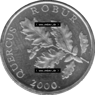Alte Münze Kroatien Umlaufmünze 1994-2021, 5 Lipa 2000-01 Graustufen Graustufen. Rückseite mit Motiv der Umlaufmünze in Graustufen der Münze aus Kroatien auf einen... Sammlung