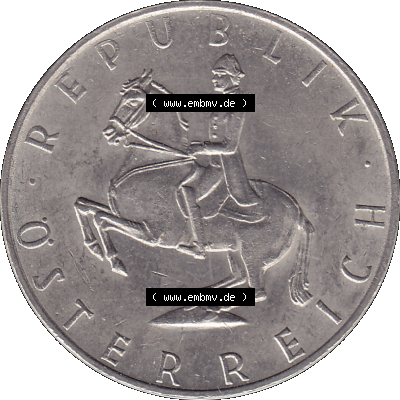 Alte Münze 5 / Fünf Schilling Österreich in original Farbgebung von Scanner transparenten PNG 1968-2001, 5 Schilling 1980-02, Reiter in der Levade. Vorderseite der... Sammlung