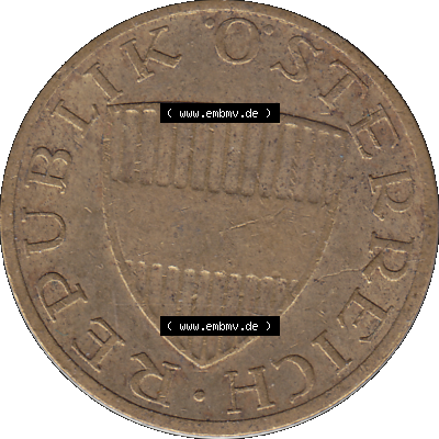 Alte Münze 50 / Fünfzig Groschen Österreich in original Farbgebung von Scanner transparenten PNG 1959-2001, 50 Groschen 1961-01, Bindenschild. Vorderseite der alten... Sammlung