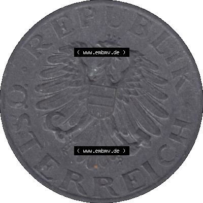 Alte Münzen Österreich 5 / Fünf Groschen in Farbe/Color 1948-1994, 5 Groschen 1968-01. Vorderseite der alten österreichischen 5 / Fünf Groschen Münze... Sammlung