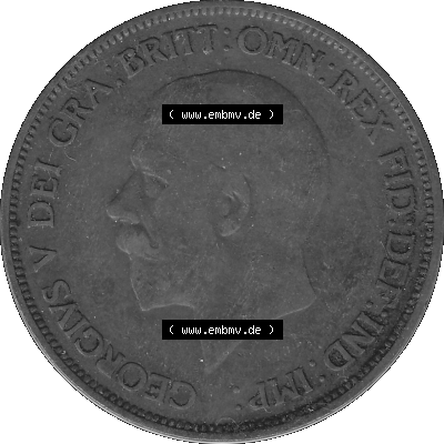 Alte Münze Großbritannien Umlaufmünze One Penny, 1 Pence 1928-1936, 1 One Penny, 1936-02 , George V. BM GEORGIVS V DEI GRABRITTOMNREX FIDDEFINDIMP Graustufen.... Sammlung
