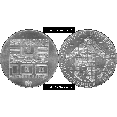 Alte Münze 100 / Einhundert Schilling Österreich in s/w Schwarzweiß bzw. Graustufen Farbgebung von Scanner transparenten PNG 1976-1976, 100 Hundert Schilling,... Sammlung