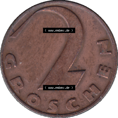 Alte Münze 2 / Zwei Groschen Österreich in original Farbgebung von Scanner transparenten PNG 1925-1938, 2 Zwei Groschen, Krückenkreuz 1937-01. Rückseite der alten... Sammlung