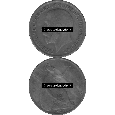 Alte Münze Großbritannien Umlaufmünze One Penny, 1 Pence 1911-1926, 1 One Penny, 1920-01, George V, B.M. GEORGIVS V DEI GRABRITTOMNREX FIDDEFINDIMP... Sammlung