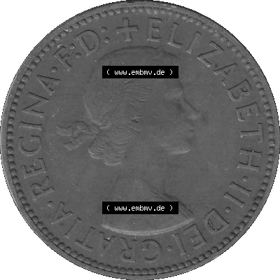 Alte Münze Großbritannien Umlaufmünze Half Penny, 1/2 Pence 1954-1970, Half Penny, Halber Pence 1954-01, Elisabeth II. - Schriftzug ELIZABETH II DEI GRATIA... Sammlung
