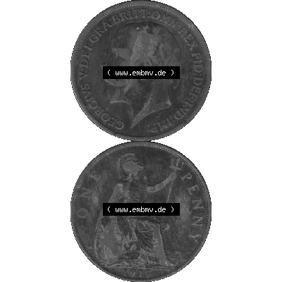 Alte Münze Großbritannien Umlaufmünze One Penny, 1 Pence 1911-1926, 1 One Penny, 1917-01, George V, B.M. GEORGIVS V DEI GRABRITTOMNREX FIDDEFINDIMP... Sammlung