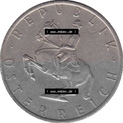 5 / Fünf Schilling Österreich in original Farbgebung von Scanner transparenten PNG 1968-2001, 5 Schilling 1969 (Stück 2), Reiter... Sammlung
