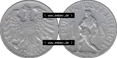 Österreich 1 / Ein Schilling 1946-1957, 1 Schilling 1947 (Stück 3) Sammlung