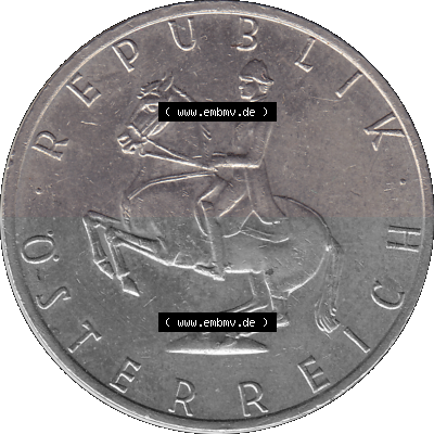 5 / Fünf Schilling Österreich in original Farbgebung von Scanner transparenten PNG 1968-2001, 5 Schilling 1987 (Stück 1), Reiter... Sammlung