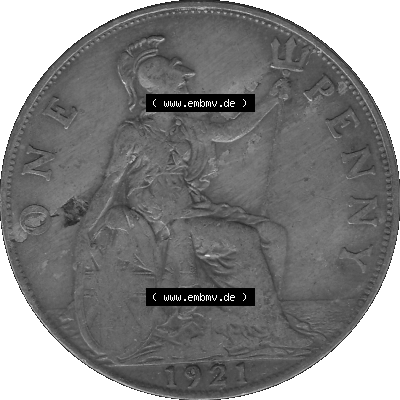 Großbritannien Umlaufmünze One Penny, 1 Pence 1911-1926, 1 One Penny, 1921 (Stück 1), George V, B.M. GEORGIVS V DEI GRABRITTOMNREX... Sammlung