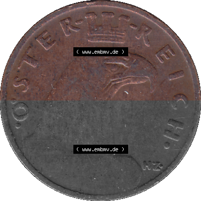 1 / Ein Groschen Österreich in original Farbgebung von Scanner transparenten PNG 1925-1938, 1-Ein Groschen, Adlerkopf mit Mauerkrone... Sammlung
