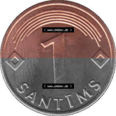 Lettland Umlaufmünze 1992-2008, 1 Santims 2003 (Stück 1), VS.: Staatswappen von Latvijas Republika, RS.: Wert-Zahl Sammlung