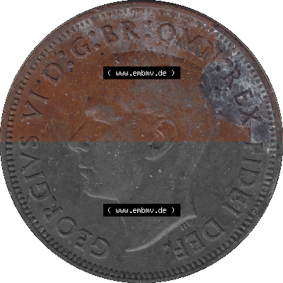 Großbritannien Umlaufmünze Half Penny 1949-1952, Half Penny 1950 (Stück 1), George VI. GEORGIVS VI D-G-BR-OMN-REX FIDEI DEF.HP Sammlung