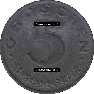 Österreich 5 / Fünf Groschen in Farbe/Color 1948-1994, 5 Groschen 1976 (Stück 1) Sammlung