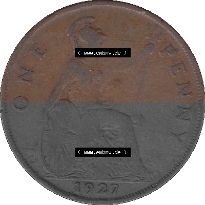 Großbritannien Umlaufmünze One Penny, 1 Pence 1927-1927, 1 One Penny, 1927 (Stück 2) , George V, BM GEORGIVS V DEI GRABRITTOMNREX... Sammlung