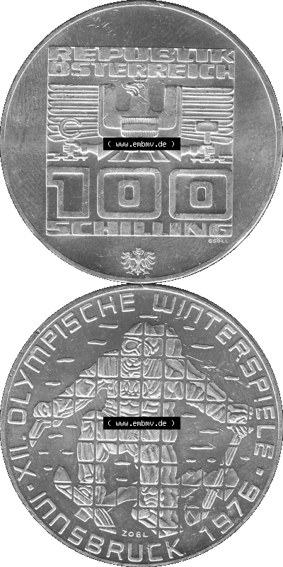 100 / Einhundert Schilling Österreich in s/w Schwarzweiß bzw. Graustufen Farbgebung von Scanner transparenten PNG 1976-1976,... Sammlung