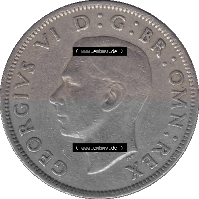 Alte Münze Großbritannien, Bild in Farbe bzw. Color PNG-Grafik, Umlaufmünze aus dem Zeitraum 1947-1948, 2 Schilling-Florin,... Sammlung