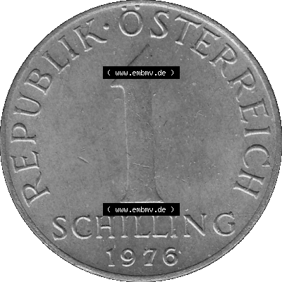 Österreich 1 / Ein Schilling in Graustufen 1959-2001, 1 Schilling 1976 (Stück 1), Ein Shilling Edelweiß Graustufen Sammlung