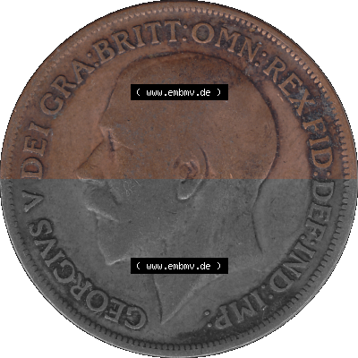 Großbritannien Umlaufmünze One Penny, 1 Pence 1911-1926, 1 One Penny, 1913 (Stück 1), George V, B.M. GEORGIVS V DEI GRABRITTOMNREX... Sammlung