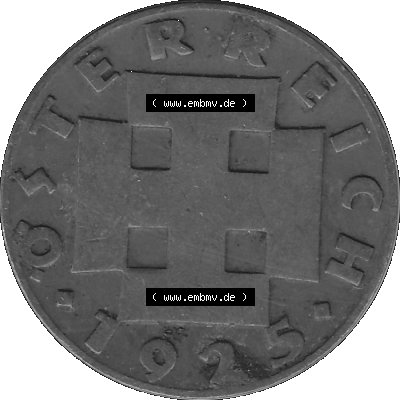 2 / Zwei Groschen Österreich in s/w Schwarzweiß bzw. Graustufen Farbgebung von Scanner transparenten PNG 1925-1938, 2 Zwei Groschen,... Sammlung