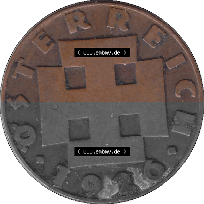2 / Zwei Groschen Österreich in original Farbgebung von Scanner transparenten PNG 1925-1938, 2 Zwei Groschen, Krückenkreuz 1926... Sammlung