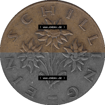 Österreich 1 / Ein Schilling 1959-2001, 1 Schilling 1965 (Stück 1), Edelweiß, Münze / Kursmünze aus Österreich Sammlung