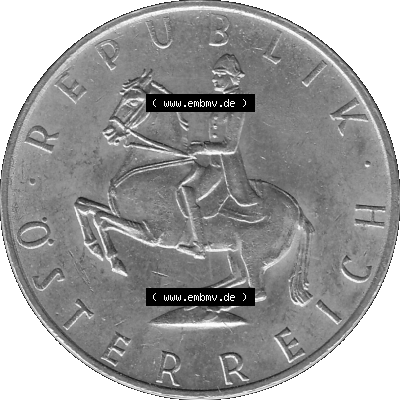 5 / Fünf Schilling Österreich in s/w Schwarzweiß bzw. Graustufen Farbgebung von Scanner transparenten PNG 1968-2001, 5 Schilling... Sammlung