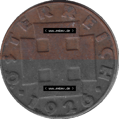 2 / Zwei Groschen Österreich in original Farbgebung von Scanner transparenten PNG 1925-1938, 2 Zwei Groschen, Krückenkreuz 1926... Sammlung