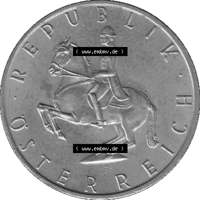 5 / Fünf Schilling Österreich in s/w Schwarzweiß bzw. Graustufen Farbgebung von Scanner transparenten PNG 1968-2001, 5 Schilling... Sammlung