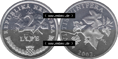 Kroatien Umlaufmünze 1993-2021, 2 Lipe 2002 (Stück 1) Sammlung