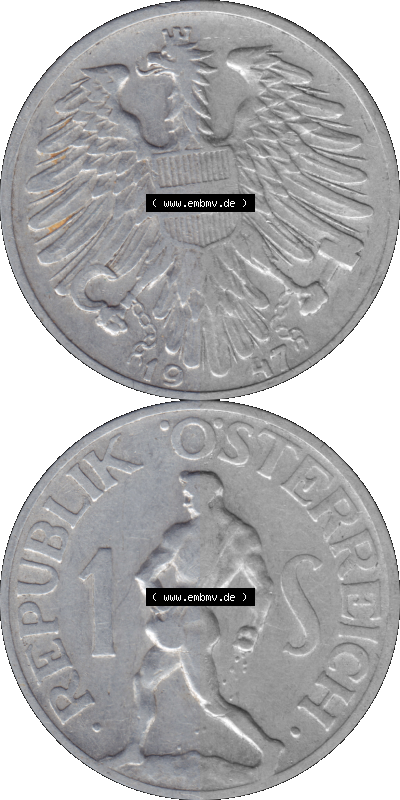 Österreich 1 / Ein Schilling 1946-1957, 1 Schilling 1947 (Stück 3) Sammlung