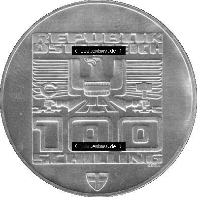 100 / Einhundert Schilling Österreich in s/w Schwarzweiß bzw. Graustufen Farbgebung von Scanner transparenten PNG 1976-1976,... Sammlung
