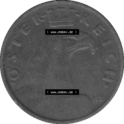 1 / Ein Groschen Österreich in s/w Schwarzweiß bzw. Graustufen Farbgebung von Scanner transparenten PNG 1925-1938, 1-Ein Groschen,... Sammlung