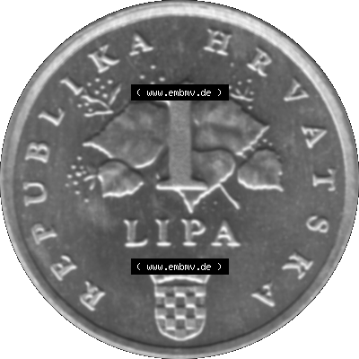 Kroatien Umlaufmünze 1994-2022, 1 Lipa 2002 (Stück 1) Graustufen Graustufen Sammlung