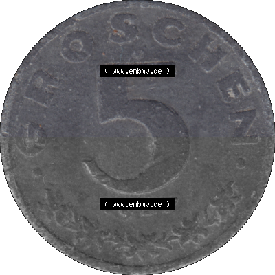 Österreich 5 / Fünf Groschen in Farbe/Color 1948-1994, 5 Groschen 1957 (Stück 1) Sammlung