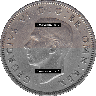 Alte Münze Großbritannien, Bild in Farbe bzw. Color PNG-Grafik 1947-1948, 1 One Schilling - One Shilling, 1948 (Stück 2) Sitzender... Sammlung