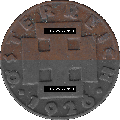 2 / Zwei Groschen Österreich in original Farbgebung von Scanner transparenten PNG 1925-1938, 2 Zwei Groschen, Krückenkreuz 1926... Sammlung