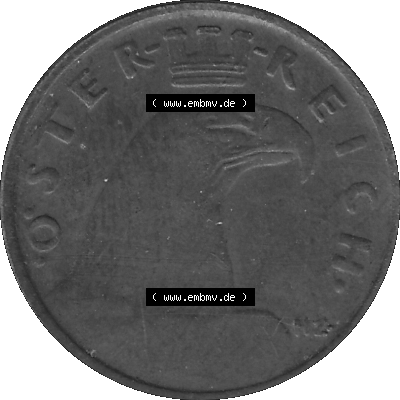 1 / Ein Groschen Österreich in s/w Schwarzweiß bzw. Graustufen Farbgebung von Scanner transparenten PNG 1925-1938, 1-Ein Groschen,... Sammlung