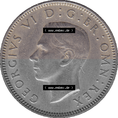 Alte Münze Großbritannien, Bild in Farbe bzw. Color PNG-Grafik 1947-1948, 1 One Schilling - One Shilling, 1947 (Stück 1) Sitzender... Sammlung