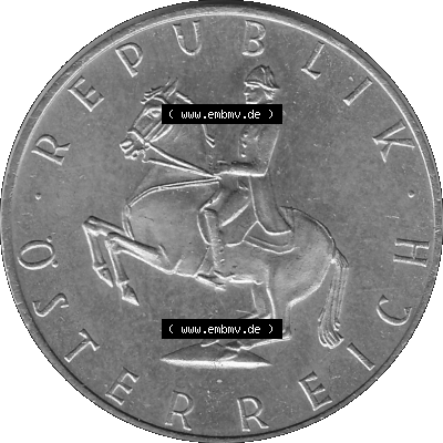 5 / Fünf Schilling Österreich in s/w Schwarzweiß bzw. Graustufen Farbgebung von Scanner transparenten PNG 1968-2001, 5 Schilling... Sammlung